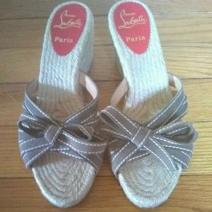 Christian Louboutin Tiburon Wedge Sandals 40 US 10